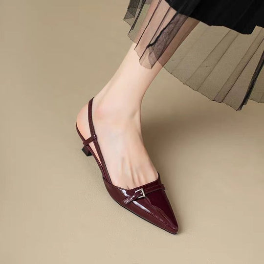 Damen elegante Slingback-Ballerinas mit spitz zulaufender Zehenpartie EB