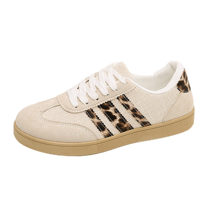 Damen Sneakers aus Wildleder mit modischem Leopardenmuster EB