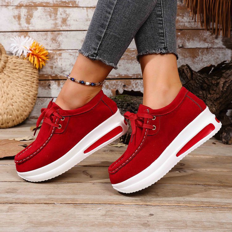 Damen Keil-Sneaker im Mokassin-Stil mit dämpfender Luftkissen-Plateausohle EB