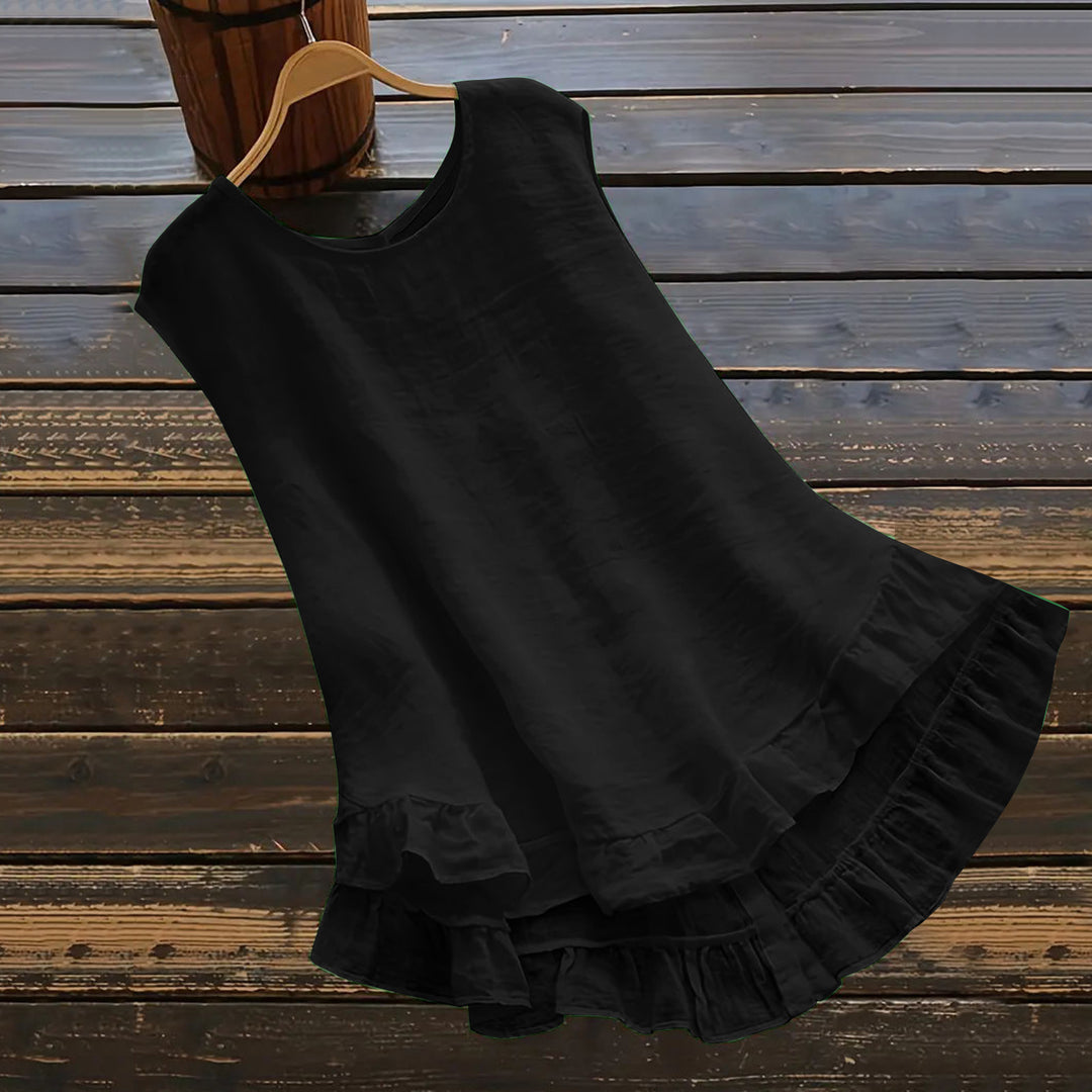 Damen Leichtes Sommerkleid aus atmungsaktivem Material mit Rüschendetails EB