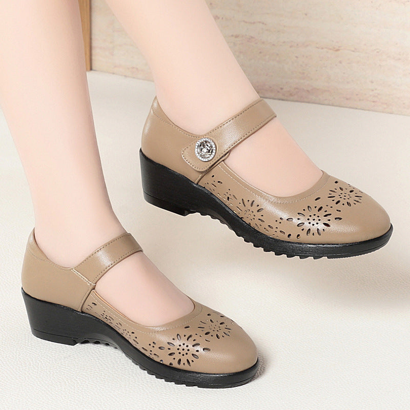 Damen Ballerinas mit modischer Lochmusterung und komfortablem Fersenbereich EB