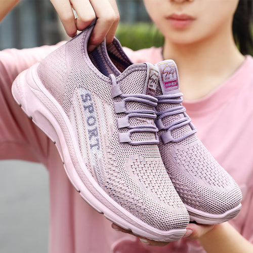 Damen Sportliche Sneakers mit atmungsaktivem Obermaterial und rutschfester Sohle EB