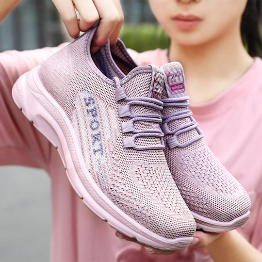 Damen Atmungsaktive Sport-Sneakers mit elastischem Obermaterial und dämpfendem Fußbett EB