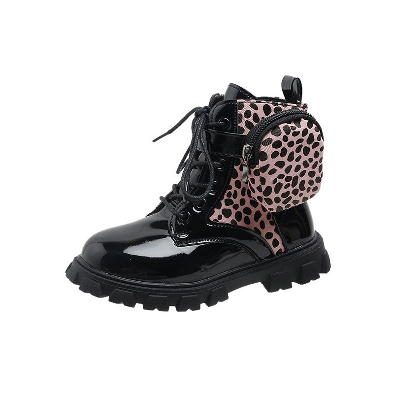 Damen modische und funktionale Stiefeletten mit seitlicher Tasche EB