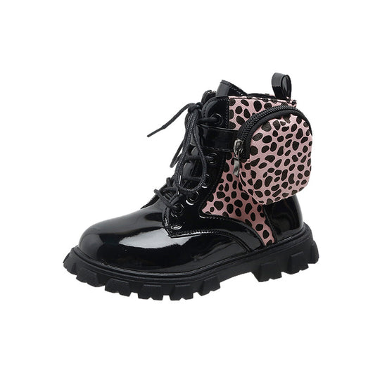 Damen modische und funktionale Stiefeletten mit seitlicher Tasche EB