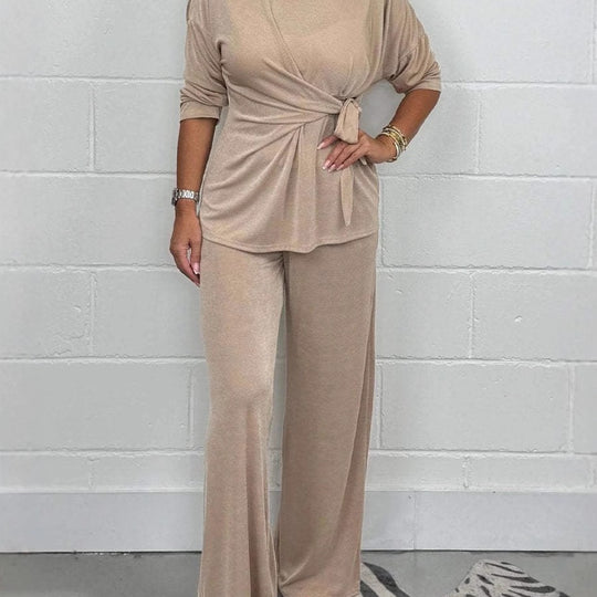 Damen lässiges Lounge-Set mit Knoten-Detail und weitem Schnitt EB