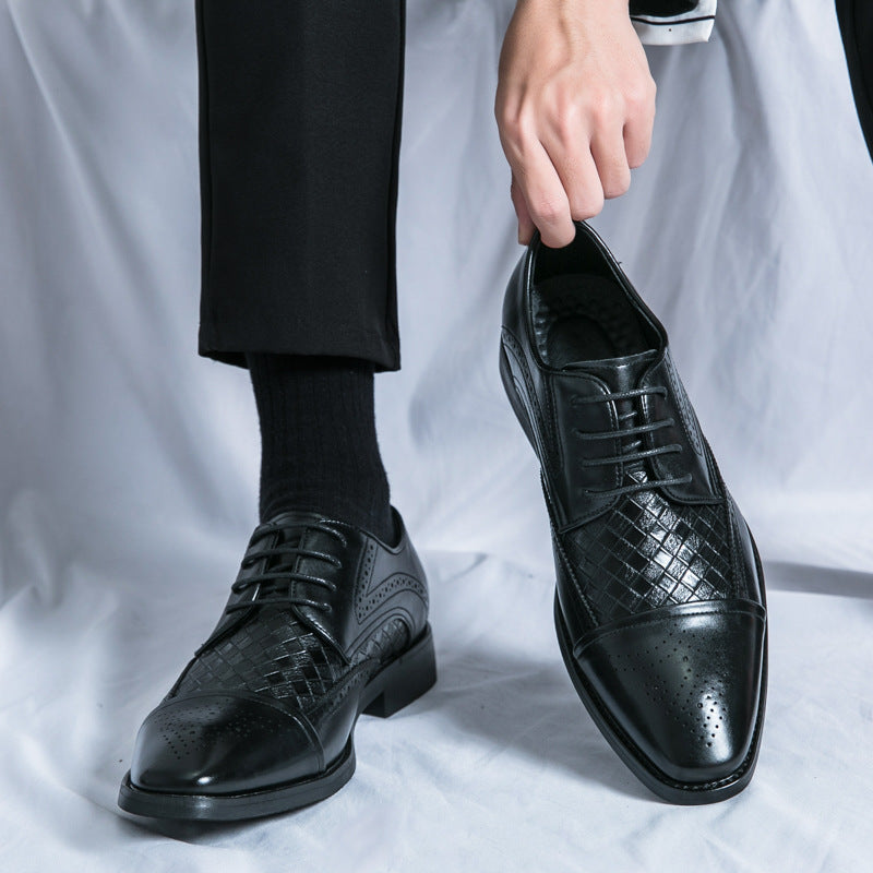 Damen Elegante Lederschuhe mit strukturiertem Obermaterial und klassischem Design EB