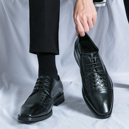 Damen Elegante Lederschuhe mit strukturiertem Obermaterial und klassischem Design EB