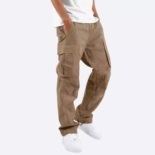 Herren nan lässige Baumwoll Cargo-Hose mit Multi-Taschen und verstellbarem Saum EB