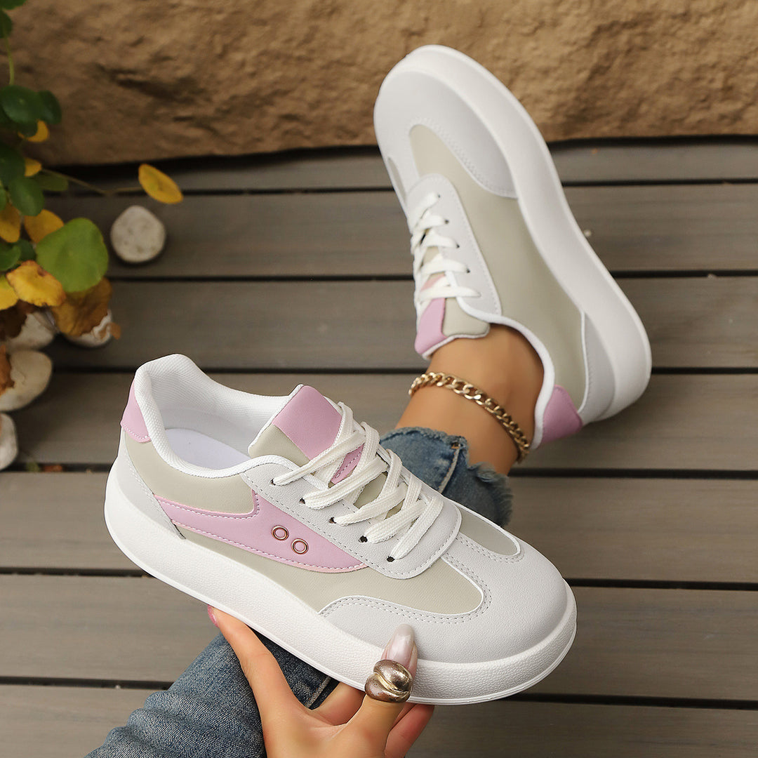 Damen Plattform Sneakers mit sportlichem Chic und gepolstertem Innenfutter EB