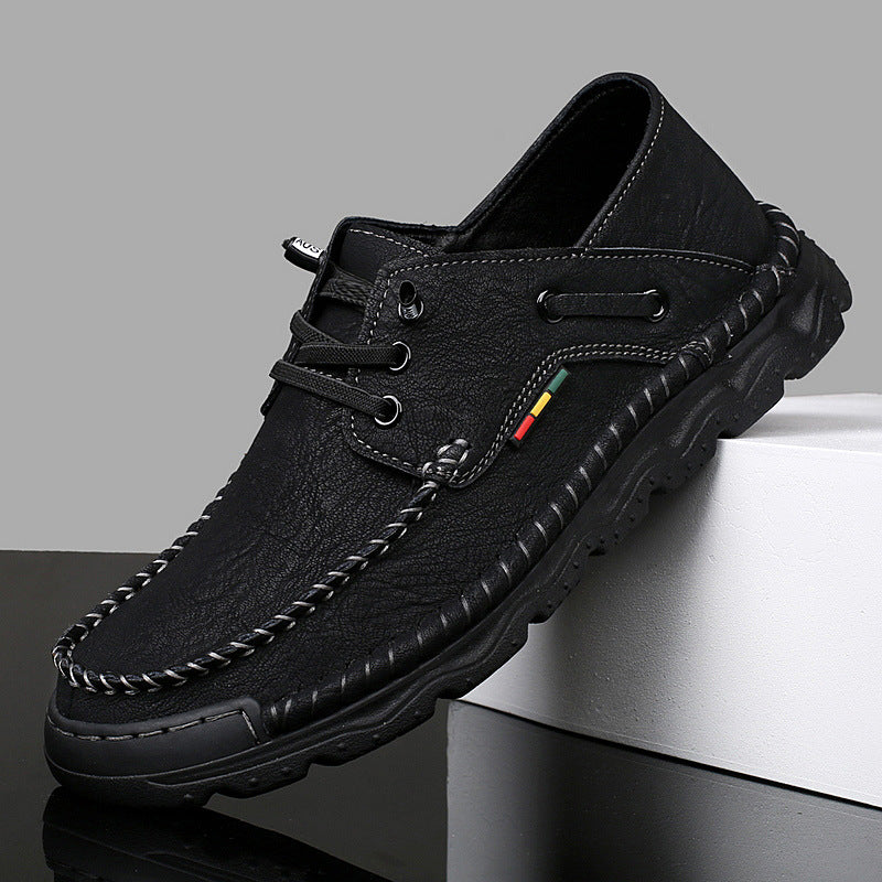 Herren Freizeit-Leder-Sneaker mit handgenähter Verarbeitung EB