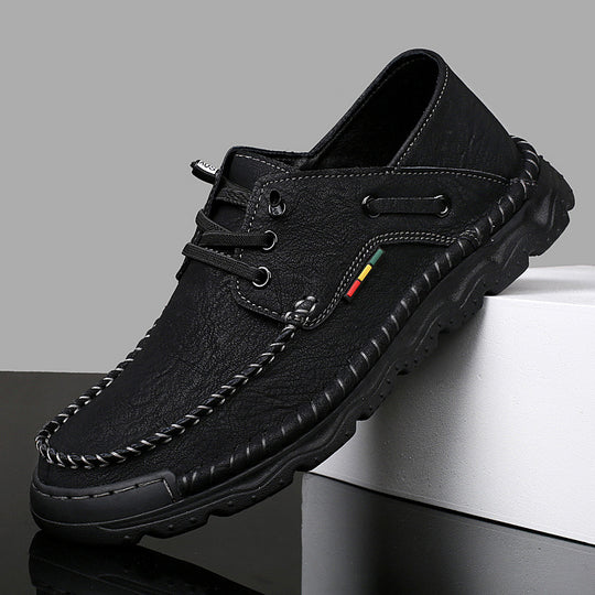 Herren Freizeit-Leder-Sneaker mit handgenähter Verarbeitung EB