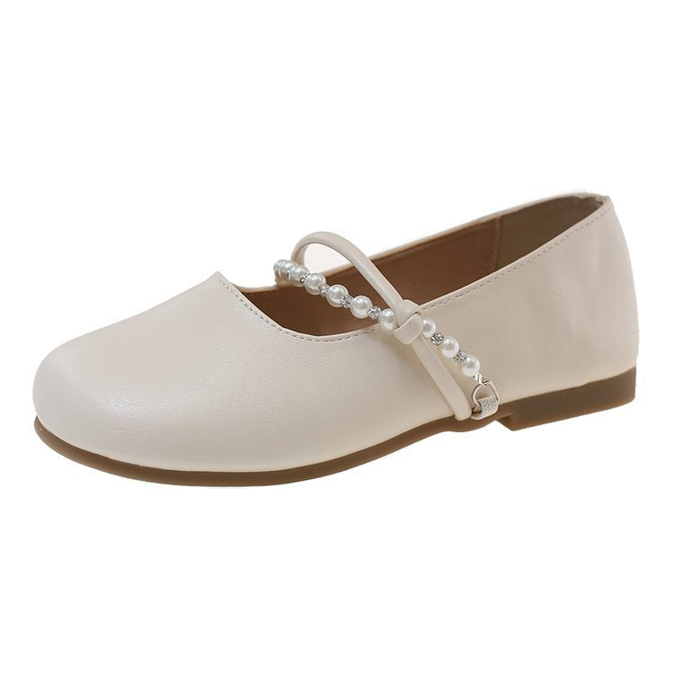 Damen elegante Ballerinas mit Perlenakzenten EB