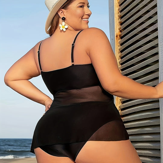 Damen Figurbetontes Bade-Outfit mit verführerischem Wickeldetail EB