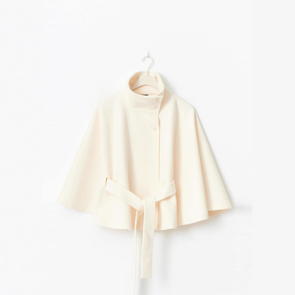 Damen Relaxed Fit Umhangjacke mit Bindegürtel EB