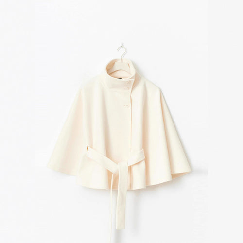 Damen Relaxed Fit Umhangjacke mit Bindegürtel EB