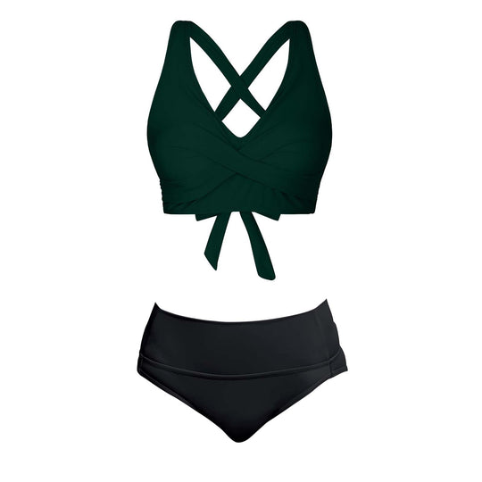 Damen Zweiteiliger Badeanzug mit floralem Design EB