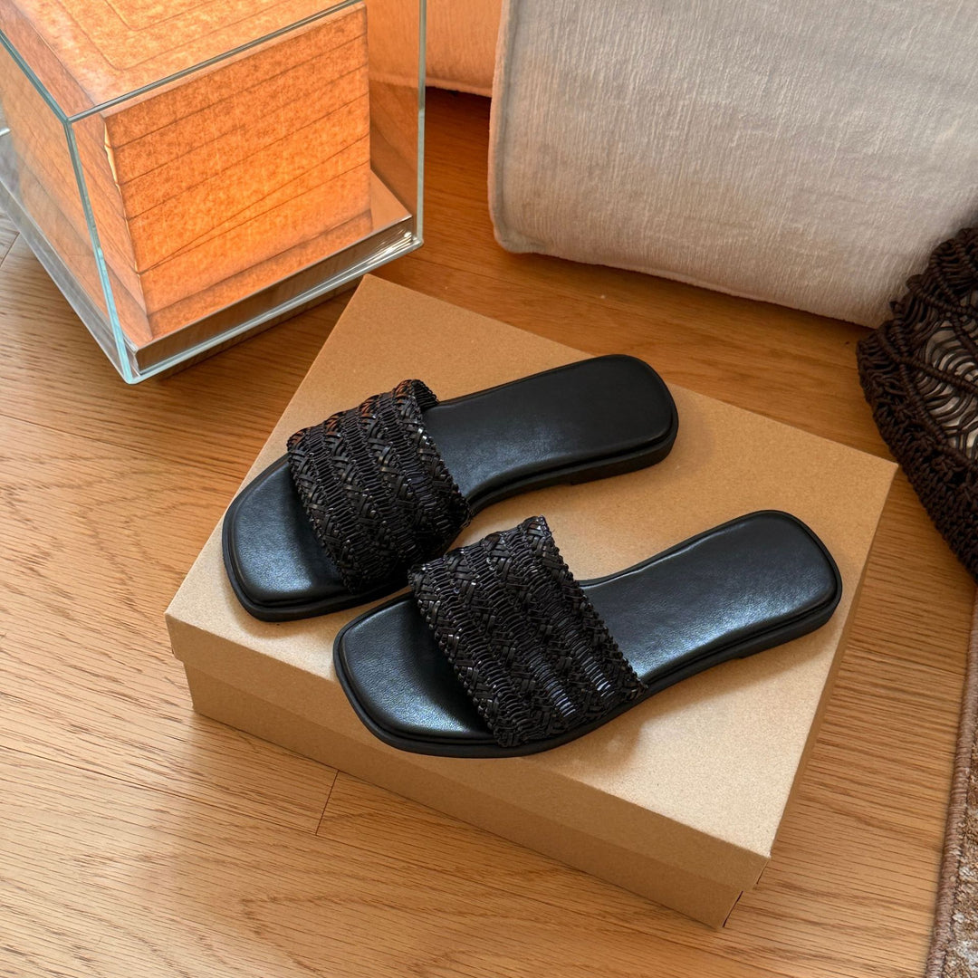 Damen Komfortable Zehentrenner-Sandalen mit modischem Riemendesign und weich gepolsterter Sohle EB