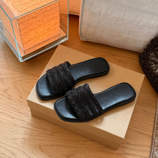 Damen Komfortable Zehentrenner-Sandalen mit modischem Riemendesign und weich gepolsterter Sohle EB