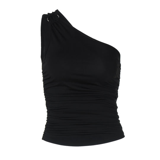 Damen elegantes Oberteil mit asymmetrischem Schnitt und raffinierten Raffungselementen EB