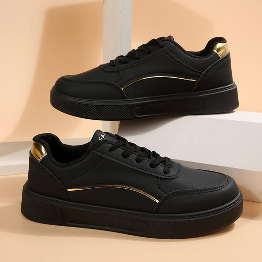 Damen Modische Sneaker mit eleganter Metallapplikation EB