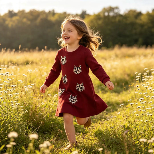 Mädchen Wohlfühlkleid mit Tierstickerei EB