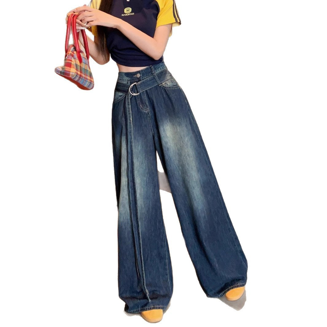 Damen Weite Denim-Hose mit modischem Schnitt EB