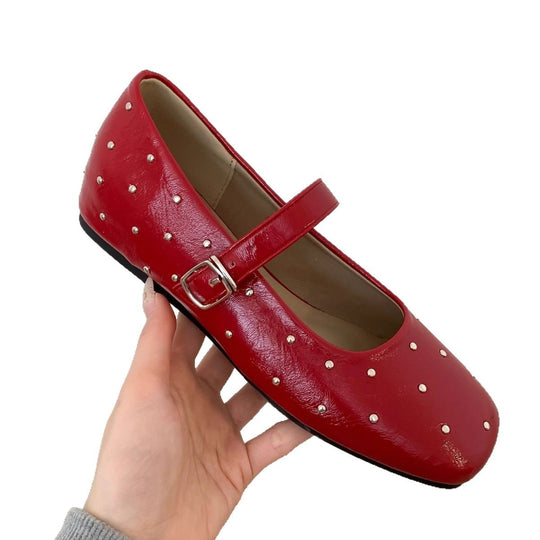 Damen Ballerinas mit dekorativer Schnalle und funkelndem Design EB