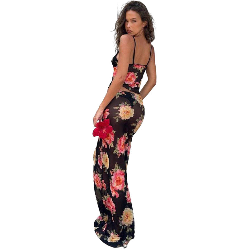 Damen Langärmliges Sommeroberteil mit floralem oversize Design EB