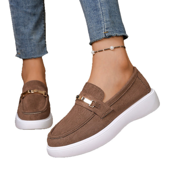 Damen modische Mokassins mit elegantem Metallakzent EB