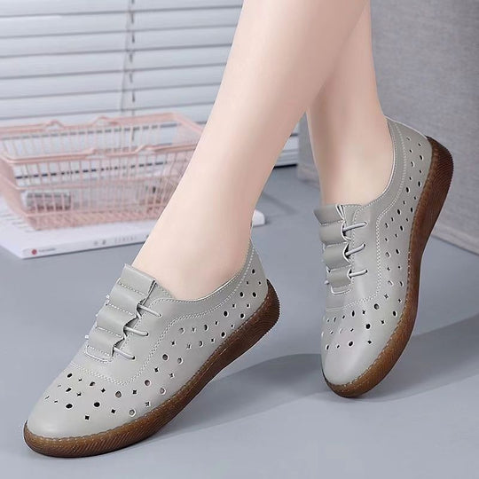 Damen atmungsaktive Sneaker mit modischem Lochdesign und rutschfester Sohle EB