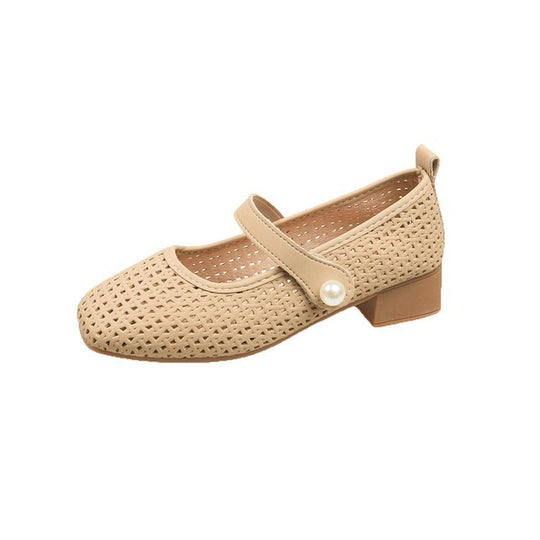 Damen elegante Ballerinas mit strapazierfähigem Netzdesign und modischer Schnalle EB