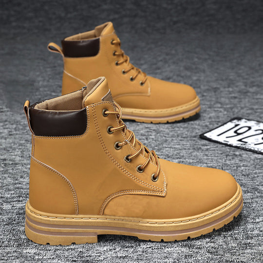 Herren robuste Lederstiefeletten mit rutschfester Sohle und weicher Innensohle EB