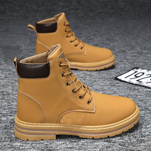 Herren robuste Lederstiefeletten mit rutschfester Sohle und weicher Innensohle EB