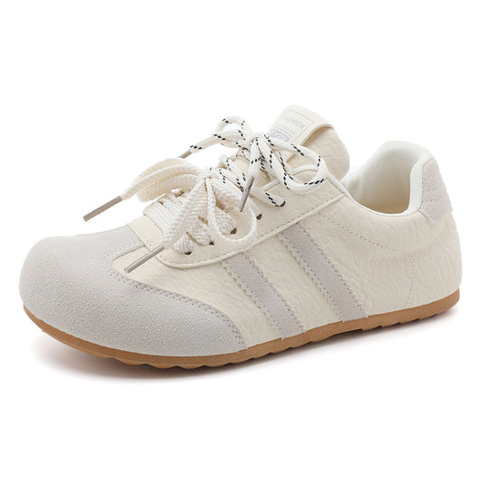 Damen modische Sneakers mit sportivem Veloursleder-Obermaterial und rutschfester Laufsohle EB