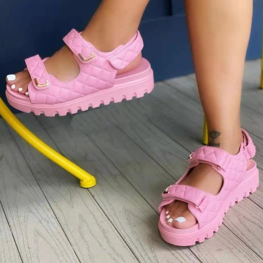 Damen Komfortable Sandalen mit modischem Riemendesign und rutschfester Laufsohle EB