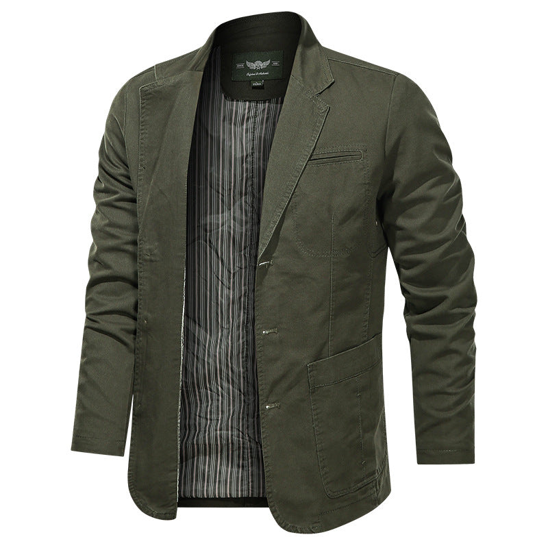 Herren nan leichtes Baumwollblazer Sakko mit gestreiftem Innenfutter EB