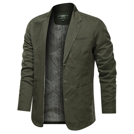 Herren nan leichtes Baumwollblazer Sakko mit gestreiftem Innenfutter EB