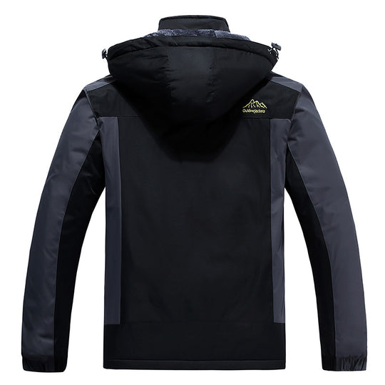 Herren isolierte Fleece-Layer Outdoorjacke mit abnehmbarer Kapuze und winddichter Außenhülle EB