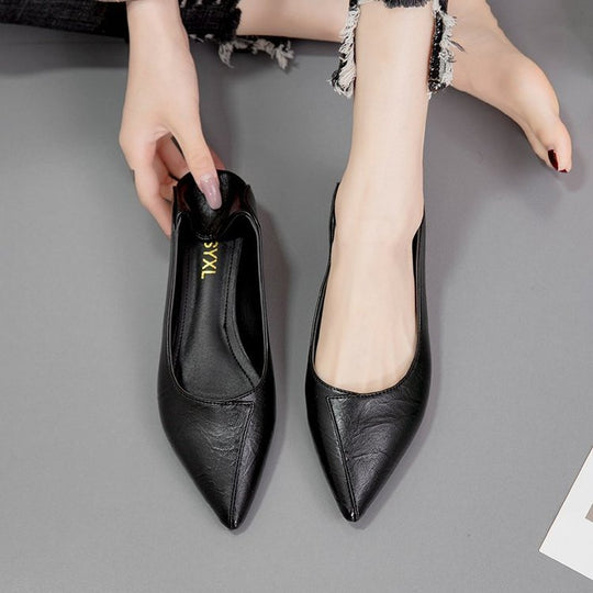 Damen Spitzen Ballerinas mit elegantem Blockabsatz EB