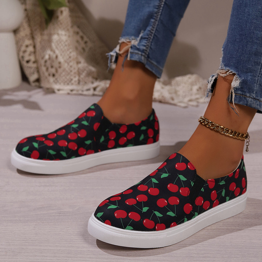 Damen Slip-On Sneakers mit fruchtigem Design EB