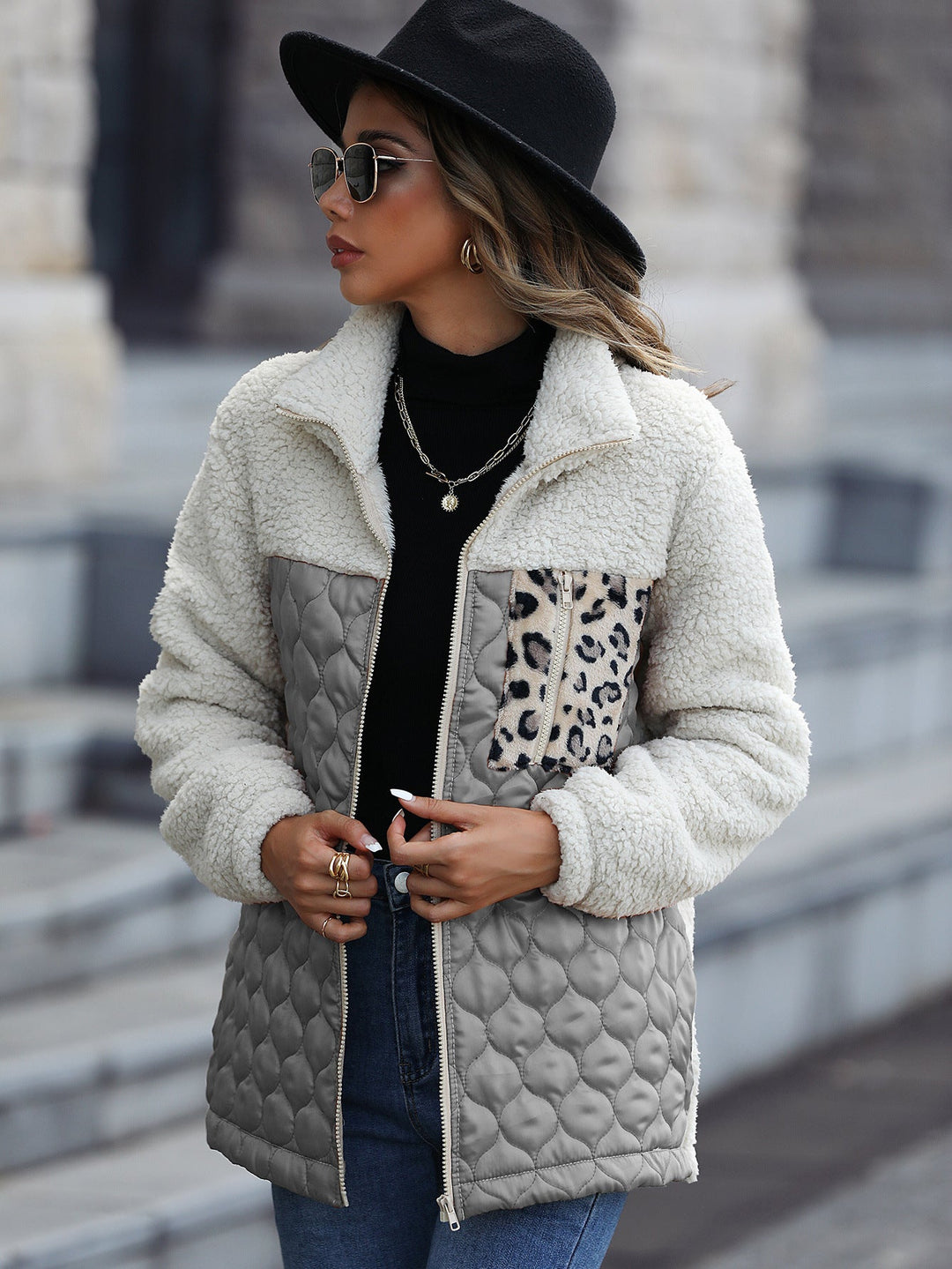 EB | Damen Wende-Fleecejacke mit Subtilen Tiermotiven