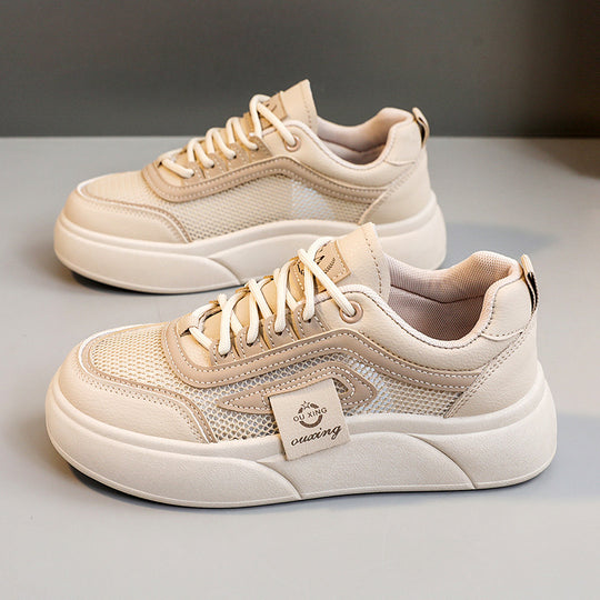 Damen Trendige Sneaker mit atmungsaktivem Mesh-Obermaterial und komfortablem Plateau EB