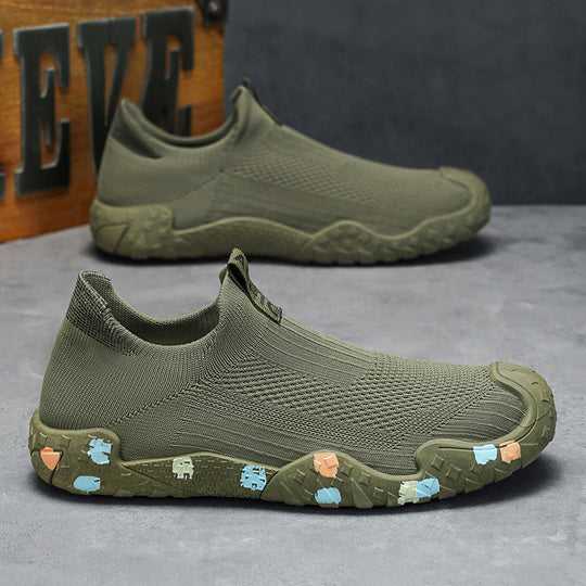 Damen Atmungsaktive Slip-On Sportschuhe mit rutschfester Gummisohle und elastischem Strickmaterial EB
