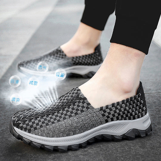 Unisex nan geflochtene elastische Slipper mit leichter dämpfender Sohle EB