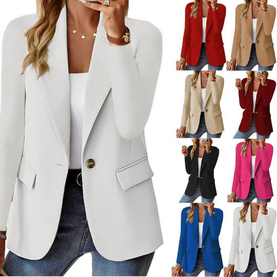 Damen Moderner Tailored Blazer mit elegante Knopfdetails EB