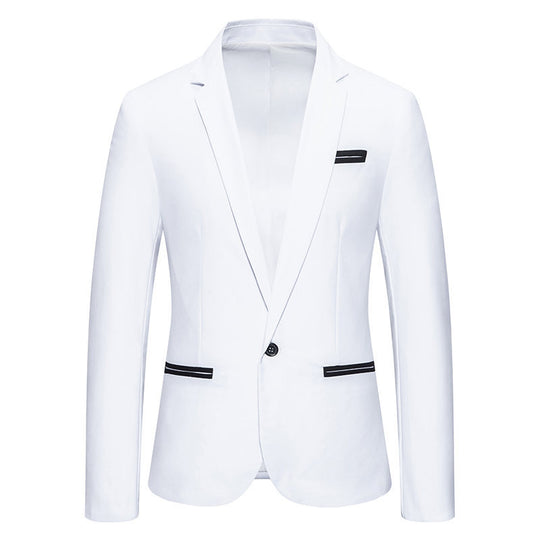 Herren Eleganter Blazer mit kontrastierenden Details EB
