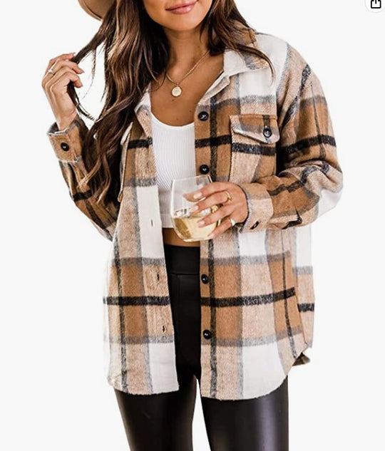 Damen Kariertes Flanellhemd EB
