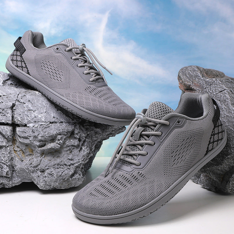 Unisex nan barfuß-inspirierter Strick-Sneaker mit elastischer Passform, Schnellzugkordel und griffiger Vollgummi-Laufsohle EB