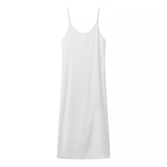 Damen Maxikleid mit seitlichem Schlitz und modernen Trägern EB